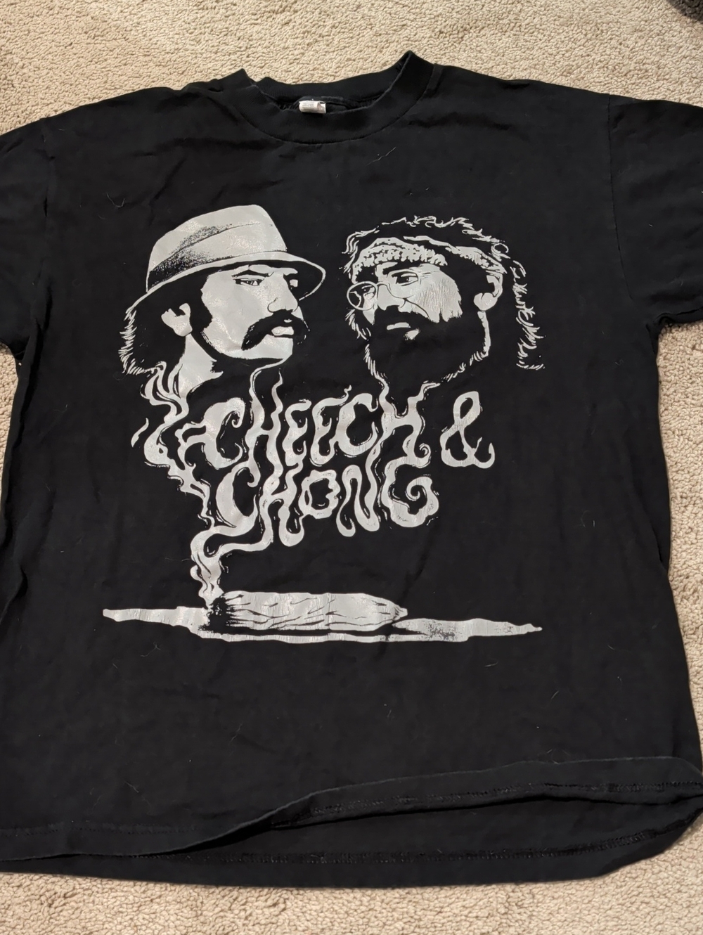 Alstyle Black Cheech & Chong Graphic Tee with White Print